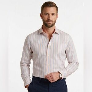 Thomas Dean Multicolor Striped Button Down Shirt